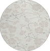 Piper Looms Chantille Floral ACN1032 Ivory Machine Washable Area Rug Round Main Image