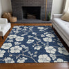 Piper Looms Chantille Floral ACN1032 Navy Machine Washable Area Rug Lifestyle Image Feature
