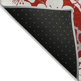 Piper Looms Chantille Floral ACN1032 Red Machine Washable Area Rug Backing Image