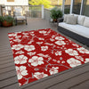 Piper Looms Chantille Floral ACN1032 Red Machine Washable Area Rug Outdoor Lifestyle Image Feature