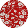Piper Looms Chantille Floral ACN1032 Red Machine Washable Area Rug Round Main Image