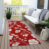 Piper Looms Chantille Floral ACN1032 Red Machine Washable Area Rug Runner Outdoor Lifestyle Image Feature