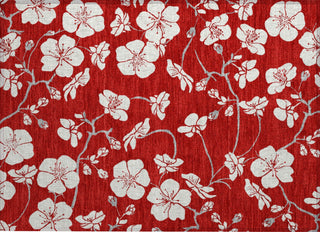 Piper Looms Chantille Floral ACN1032 Red Machine Washable Area Rug Scatter Main Image