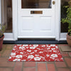 Piper Looms Chantille Floral ACN1032 Red Machine Washable Area Rug Scatter Outdoor Lifestyle Image Feature