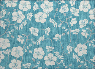 Piper Looms Chantille Floral ACN1032 Turquoise Machine Washable Area Rug Scatter Main Image