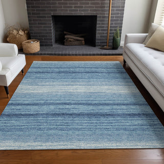 Piper Looms Chantille Stripes ACN1033 Blue Machine Washable Area Rug Lifestyle Image Feature