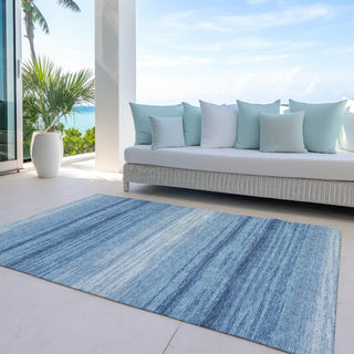 Piper Looms Chantille Stripes ACN1033 Blue Machine Washable Area Rug Outdoor Lifestyle Image Feature