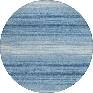 Piper Looms Chantille Stripes ACN1033 Blue Machine Washable Area Rug Round Main Image