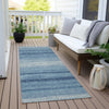 Piper Looms Chantille Stripes ACN1033 Blue Machine Washable Area Rug Runner Outdoor Lifestyle Image Feature