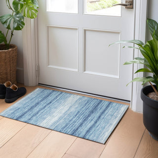 Piper Looms Chantille Stripes ACN1033 Blue Machine Washable Area Rug Scatter Lifestyle Image Feature
