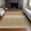 Piper Looms Chantille Stripes ACN1033 Gold Machine Washable Area Rug Lifestyle Image Feature
