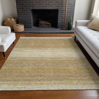 Piper Looms Chantille Stripes ACN1033 Gold Machine Washable Area Rug Lifestyle Image Feature