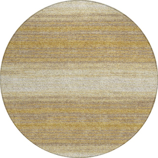 Piper Looms Chantille Stripes ACN1033 Gold Machine Washable Area Rug Round Main Image