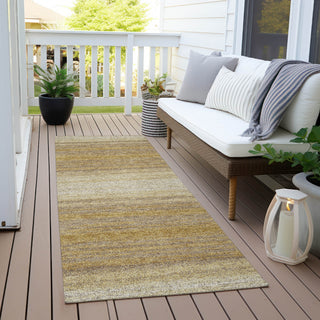 Piper Looms Chantille Stripes ACN1033 Gold Machine Washable Area Rug Runner Outdoor Lifestyle Image Feature