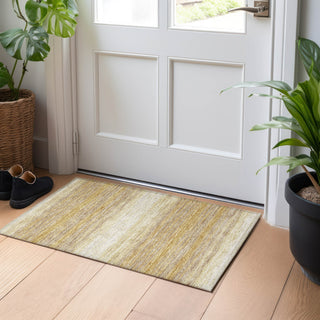 Piper Looms Chantille Stripes ACN1033 Gold Machine Washable Area Rug Scatter Lifestyle Image Feature