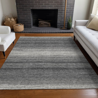 Piper Looms Chantille Stripes ACN1033 Gray Machine Washable Area Rug Lifestyle Image Feature