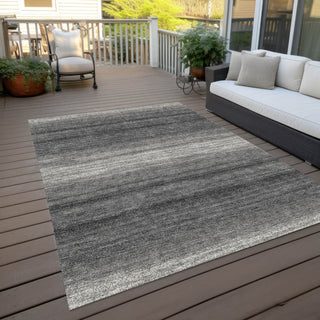 Piper Looms Chantille Stripes ACN1033 Gray Machine Washable Area Rug Outdoor Lifestyle Image Feature