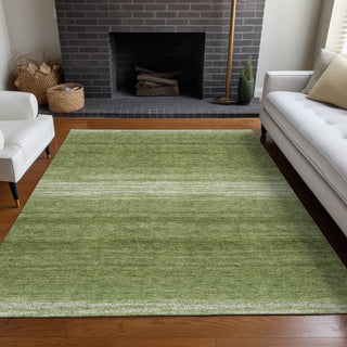 Piper Looms Chantille Stripes ACN1033 Green Machine Washable Area Rug Lifestyle Image Feature