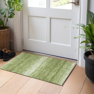 Piper Looms Chantille Stripes ACN1033 Green Machine Washable Area Rug Scatter Lifestyle Image Feature