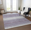 Piper Looms Chantille Stripes ACN1033 Lavender Machine Washable Area Rug Lifestyle Image Feature