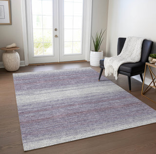 Piper Looms Chantille Stripes ACN1033 Lavender Machine Washable Area Rug Lifestyle Image Feature