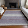 Piper Looms Chantille Stripes ACN1033 Lavender Machine Washable Area Rug Lifestyle Image Feature