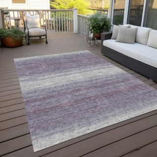 Piper Looms Chantille Stripes ACN1033 Lavender Machine Washable Area Rug Outdoor Lifestyle Image Feature