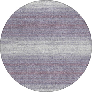 Piper Looms Chantille Stripes ACN1033 Lavender Machine Washable Area Rug Round Main Image