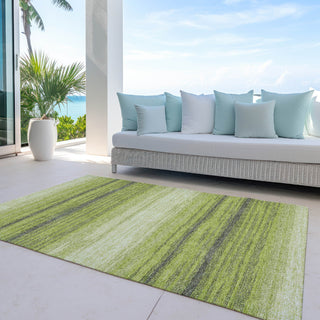 Piper Looms Chantille Stripes ACN1033 Lime Machine Washable Area Rug Outdoor Lifestyle Image Feature