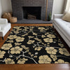 Piper Looms Chantille Floral ACN1034 Black Machine Washable Area Rug Lifestyle Image Feature