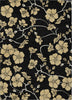 Piper Looms Chantille Floral ACN1034 Black Machine Washable Area Rug main image