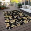 Piper Looms Chantille Floral ACN1034 Black Machine Washable Area Rug Outdoor Lifestyle Image Feature