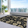 Piper Looms Chantille Floral ACN1034 Black Machine Washable Area Rug Outdoor Lifestyle Image Feature