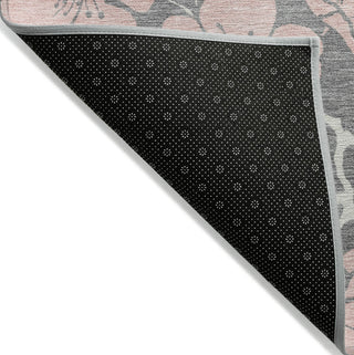 Piper Looms Chantille Floral ACN1034 Gray Machine Washable Area Rug Backing Image