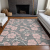 Piper Looms Chantille Floral ACN1034 Gray Machine Washable Area Rug Lifestyle Image Feature