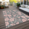 Piper Looms Chantille Floral ACN1034 Gray Machine Washable Area Rug Outdoor Lifestyle Image Feature