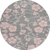 Piper Looms Chantille Floral ACN1034 Gray Machine Washable Area Rug Round Main Image