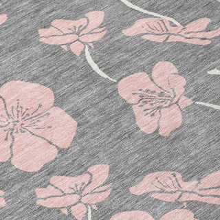 Piper Looms Chantille Floral ACN1034 Gray Machine Washable Area Rug Swatch Image