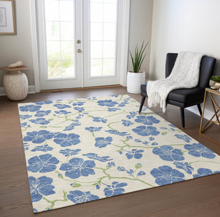 Piper Looms Chantille Floral ACN1034 Linen Machine Washable Area Rug Lifestyle Image Feature