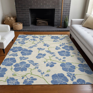 Piper Looms Chantille Floral ACN1034 Linen Machine Washable Area Rug Lifestyle Image Feature