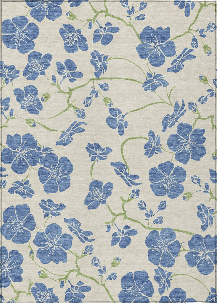 Piper Looms Chantille Floral ACN1034 Linen Machine Washable Area Rug main image
