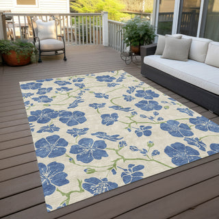 Piper Looms Chantille Floral ACN1034 Linen Machine Washable Area Rug Outdoor Lifestyle Image Feature