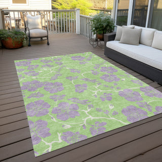 Piper Looms Chantille Floral ACN1034 Mint Machine Washable Area Rug Outdoor Lifestyle Image Feature