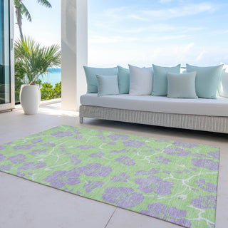 Piper Looms Chantille Floral ACN1034 Mint Machine Washable Area Rug Outdoor Lifestyle Image Feature