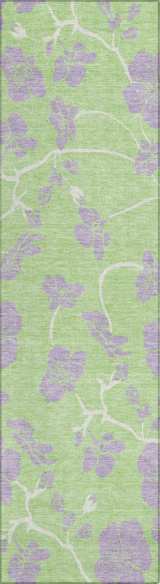 Piper Looms Chantille Floral ACN1034 Mint Machine Washable Area Rug Runner Main Image