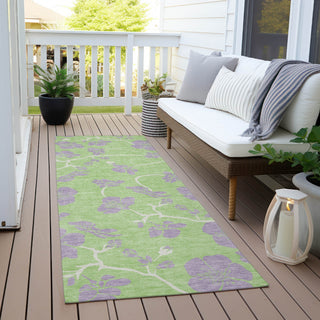 Piper Looms Chantille Floral ACN1034 Mint Machine Washable Area Rug Runner Outdoor Lifestyle Image Feature