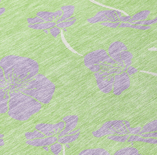 Piper Looms Chantille Floral ACN1034 Mint Machine Washable Area Rug Swatch Image