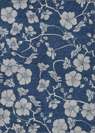 Piper Looms Chantille Floral ACN1034 Navy Machine Washable Area Rug main image