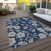 Piper Looms Chantille Floral ACN1034 Navy Machine Washable Area Rug Outdoor Lifestyle Image Feature