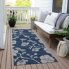 Piper Looms Chantille Floral ACN1034 Navy Machine Washable Area Rug Runner Outdoor Lifestyle Image Feature